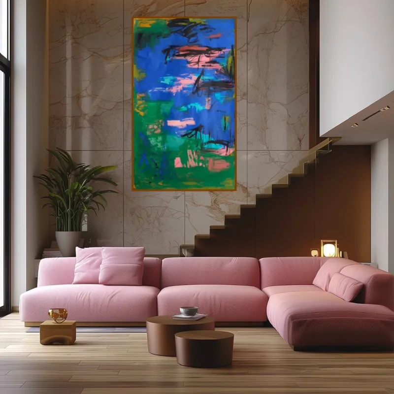 Pamono Bodasca, Summer Garden, Acrylic on Unstretched Canvas, 2025> Abstraction