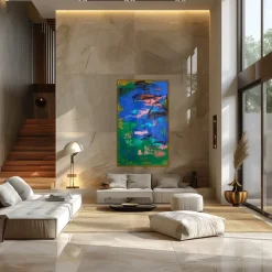 Pamono Bodasca, Summer Garden, Acrylic on Unstretched Canvas, 2025><noscript><img width=