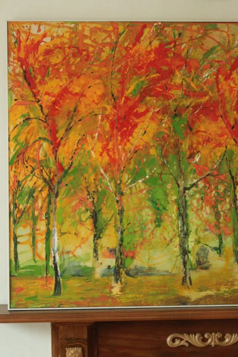 Pamono Bodin, Autumn Forest, 1960s, Oil on Panel, Framed> Mid-Century