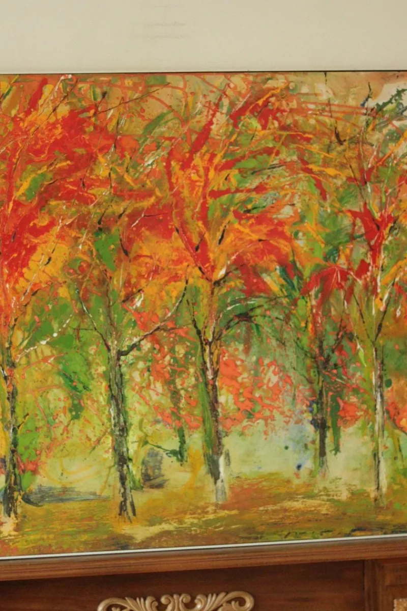 Pamono Bodin, Autumn Forest, 1960s, Oil on Panel, Framed> Mid-Century