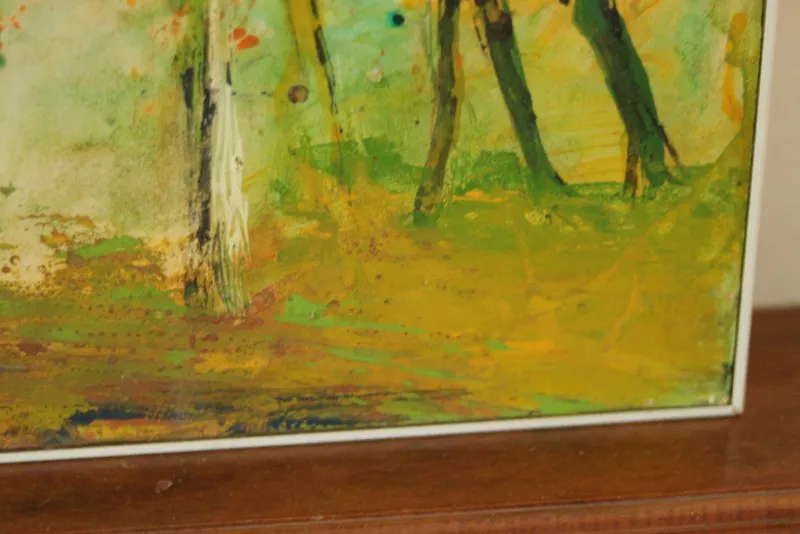 Pamono Bodin, Autumn Forest, 1960s, Oil on Panel, Framed> Mid-Century