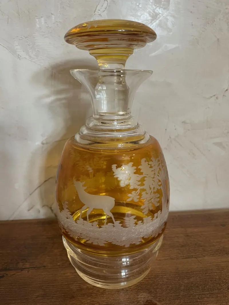 Pamono Boheme Crystal Liquor Service Set, 1920s, Set of 8> Glassware