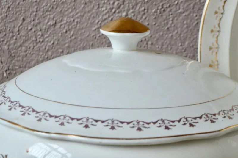 Pamono Bohemian Claire Dinner Service in Faïence from Sarreguemines France, Set of 43> Dinner Plates & Bowls