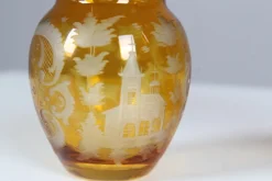Pamono Bohemian Crystal Glass Set in Ruby Red and Yellow, 1880s, Set of 3><noscript><img width=