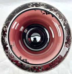 Online Pamono Bohemian Silver Edging Hand-Crafted Glass Punch Bowl with Lid, 1900s