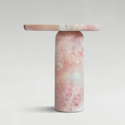 Clearance Pamono Bold Pink Marble Side Table from Kiwano Concept