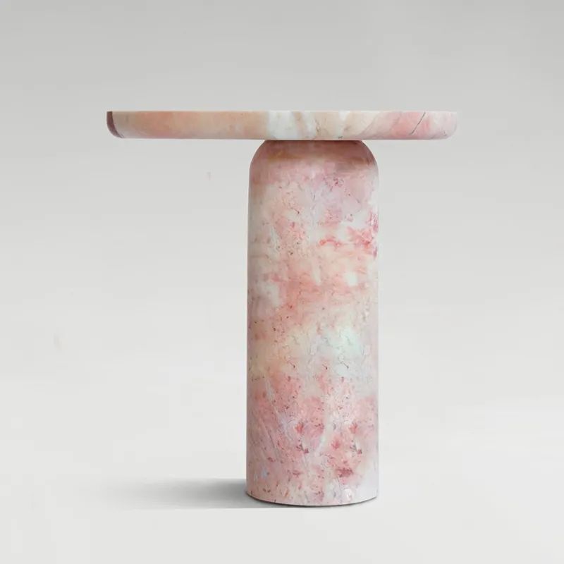 Clearance Pamono Bold Pink Marble Side Table from Kiwano Concept