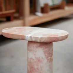 Clearance Pamono Bold Pink Marble Side Table from Kiwano Concept