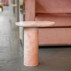 Clearance Pamono Bold Pink Marble Side Table from Kiwano Concept