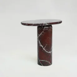 Outlet Pamono Bold Rosso Levanto Marble Side Table from Kiwano Concept