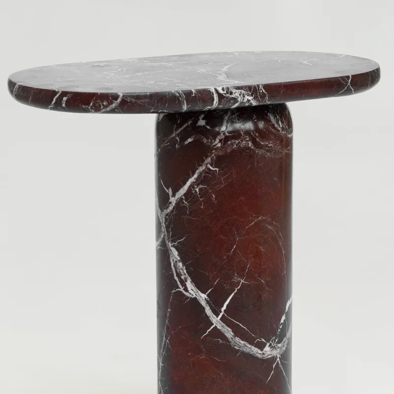 Outlet Pamono Bold Rosso Levanto Marble Side Table from Kiwano Concept