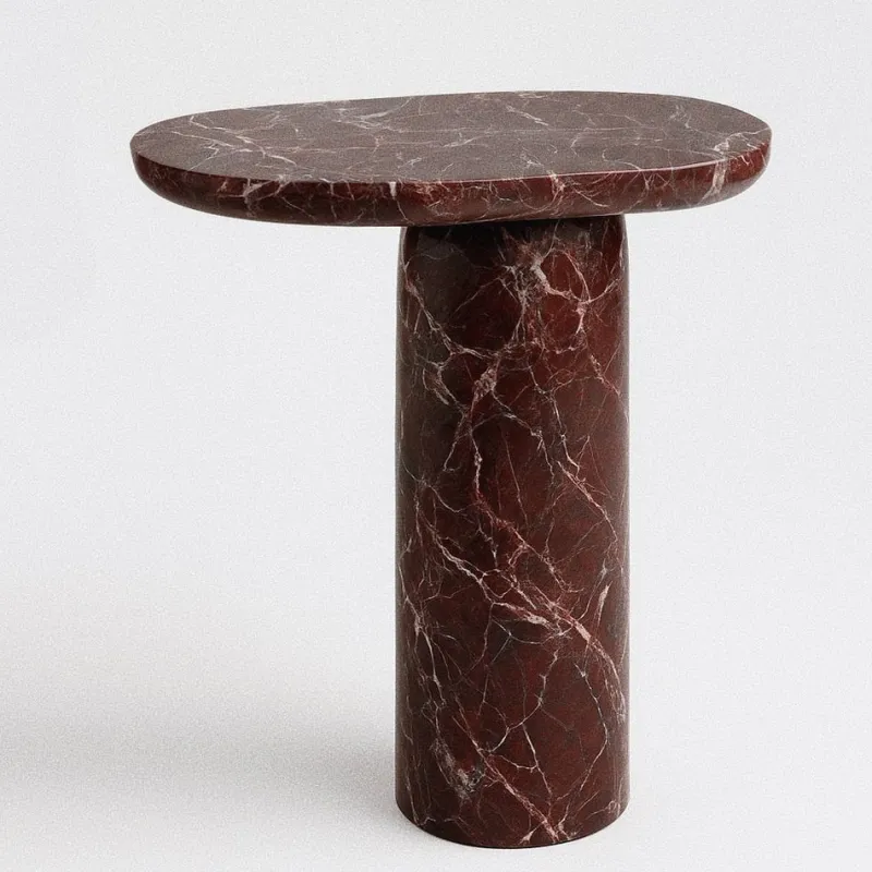 Outlet Pamono Bold Rosso Levanto Marble Side Table from Kiwano Concept