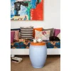 New Pamono Bombo 2 Coffee Table in Enamelled Stoneware and Leather by Oscar Maschera