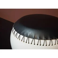 Pamono Bombo 1 CStool in Enamelled Stoneware and Leather by Oscar Maschera><noscript><img width=