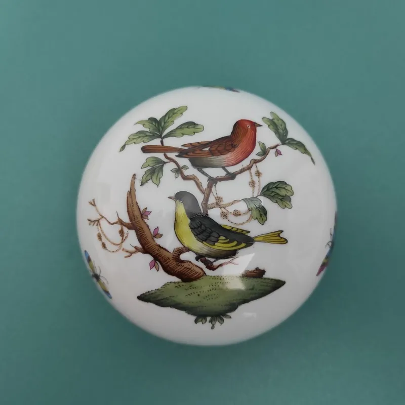 Best Pamono Bonbonniere with Handpainted Herend Rothschild Pattern, 1970s