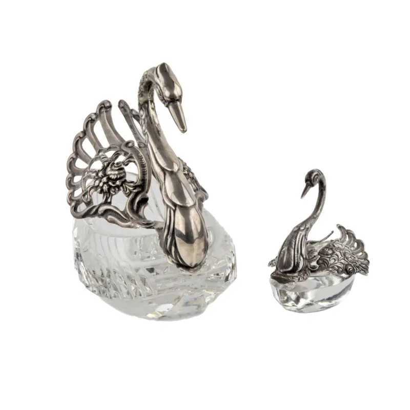 Clearance Pamono Bonbonnieres Swans Salt Cellars, Set of 2
