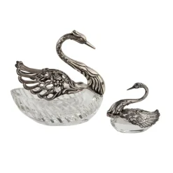 Clearance Pamono Bonbonnieres Swans Salt Cellars, Set of 2