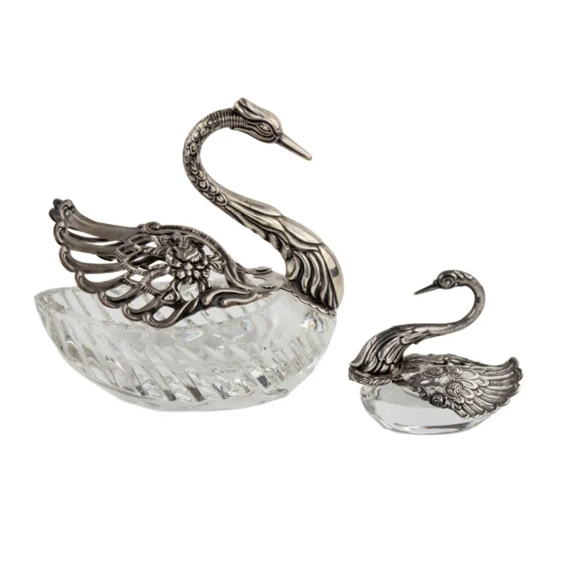 Clearance Pamono Bonbonnieres Swans Salt Cellars, Set of 2