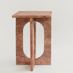 Best Pamono Bond Side Table in Red Travertine from Kiwano Concept