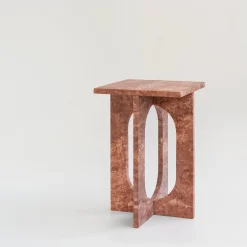 Best Pamono Bond Side Table in Red Travertine from Kiwano Concept