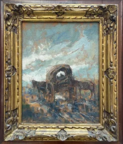Pamono Bonfatti, Caravan, 20th Century, Oil Painting on Canvas> Painting