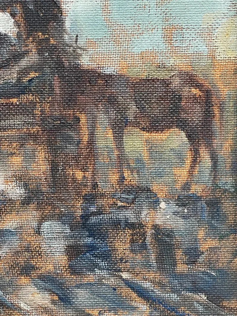 Pamono Bonfatti, Caravan, 20th Century, Oil Painting on Canvas> Painting