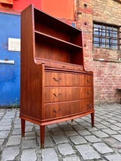 Pamono Bookcase with Secretary and Chest of Drawers in Teak, Denmark> Shelves & Wall Units