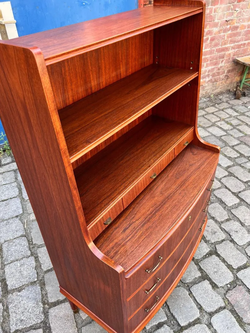 Pamono Bookcase with Secretary and Chest of Drawers in Teak, Denmark> Shelves & Wall Units