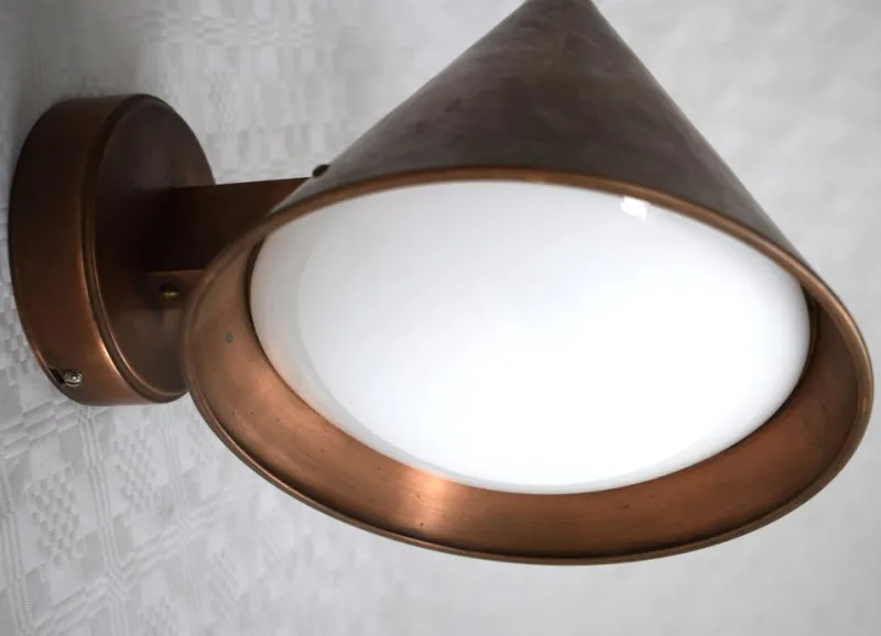 Pamono Boom Outdoor Wall Lamp in Copper from Bega, 1990s> Garden Lighting