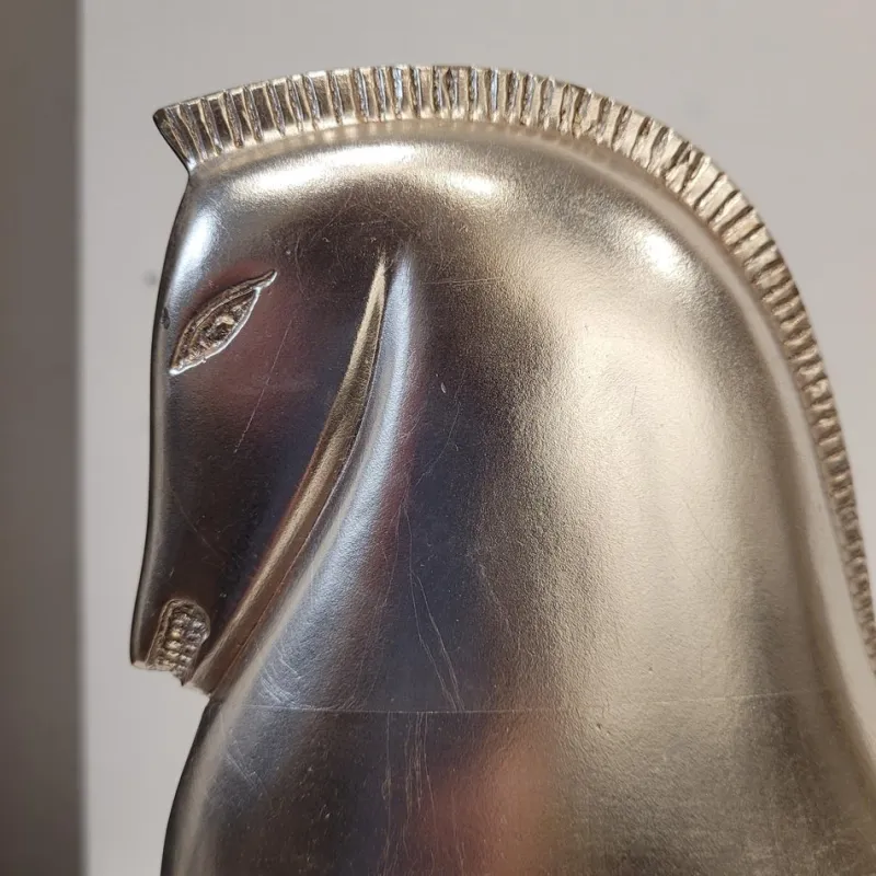 Discount Pamono Boris Lovet-Lorski, Art Deco Style Horse, 1970s, Silver-Plated Metal with Marble Base