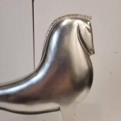 Discount Pamono Boris Lovet-Lorski, Art Deco Style Horse, 1970s, Silver-Plated Metal with Marble Base