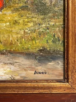 Pamono Bosisio, Country Stream, 20th Century, Oil Painting on Panel><noscript><img width=