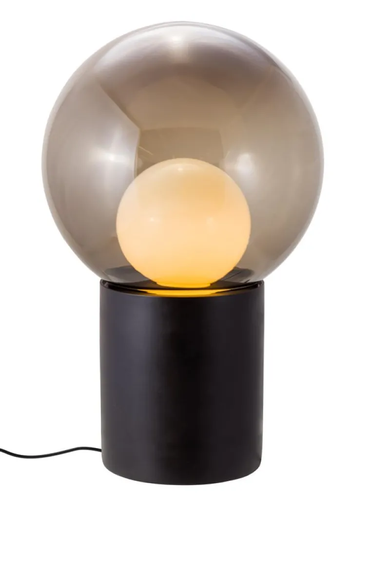 New Pamono Boule High Smoky Grey Opal White Black Floor Lamp by Pulpo