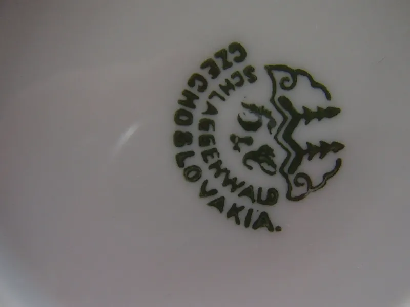 Pamono Bowl and Small Plates from Schlagenwald, 1930s, Set of 7> Serving Dishes