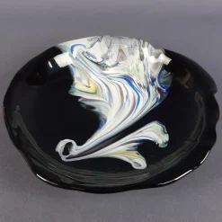 Best Pamono Bowl in Black and Multi-Colored Sommerso Glass, 1970s