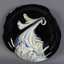Best Pamono Bowl in Black and Multi-Colored Sommerso Glass, 1970s