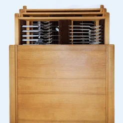 Pamono Box Set with Pyramid Cutlery Set by James Krenov for Georg Jensen, Set of 64><noscript><img width=