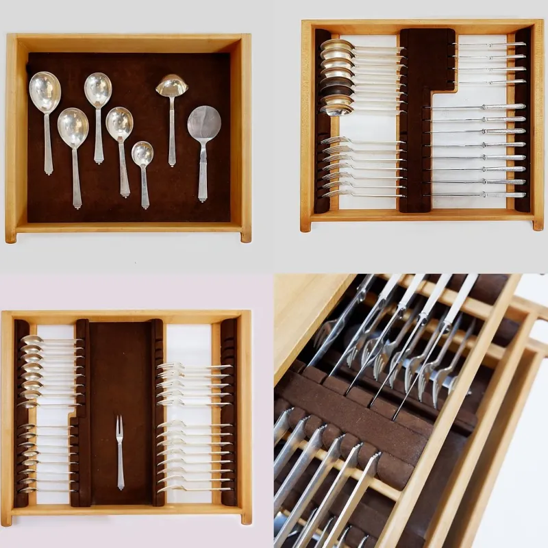Pamono Box Set with Pyramid Cutlery Set by James Krenov for Georg Jensen, Set of 64> Cutlery & Serving Utensils