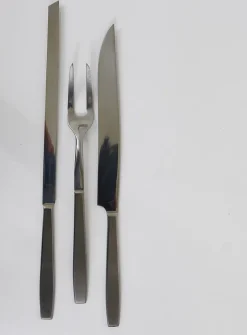 Pamono Boxed Amboss 2050 Carving Knives and Fork attributed to Helmut Alder, Austria, 1950s, Set of 3><noscript><img width=