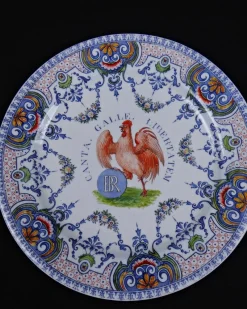 Pamono BR Canta Galle Libertatem Plate in Gien Earthenware><noscript><img width=
