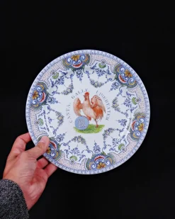 Pamono BR Canta Galle Libertatem Plate in Gien Earthenware><noscript><img width=