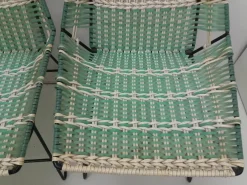 Pamono Braided Armchairs & Vertex Table, Czechoslovakia, 1960, Set of 3><noscript><img width=