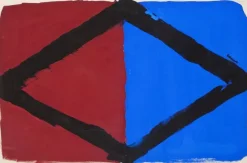 New Pamono Bram Bogart, Brown, Black and Blue Composition, 1960, Gouache