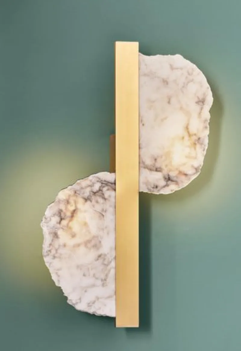 Pamono Brass and Alabaster Eclipse Wall Sconce by Matlight Milano> Wall Lights & Sconces