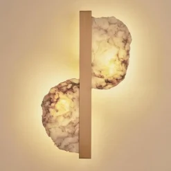Pamono Brass and Alabaster Eclipse Wall Sconce by Matlight Milano><noscript><img width=