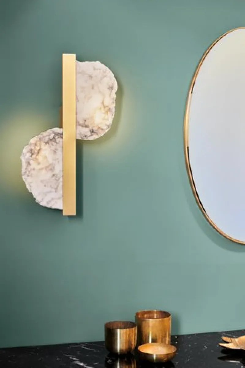 Pamono Brass and Alabaster Eclipse Wall Sconce by Matlight Milano> Wall Lights & Sconces
