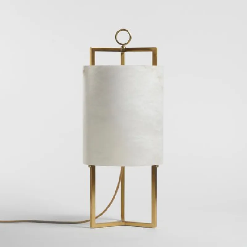 Outlet Pamono Brass and Alabaster Lantern Table Lamp by Matlight Milano