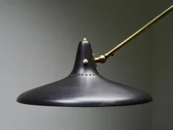 Clearance Pamono Brass and Black Metal No 3030 Wall Light from Stilnovo, Italy, 1950s