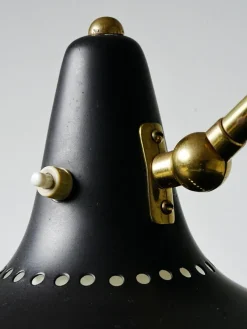 Clearance Pamono Brass and Black Metal No 3030 Wall Light from Stilnovo, Italy, 1950s