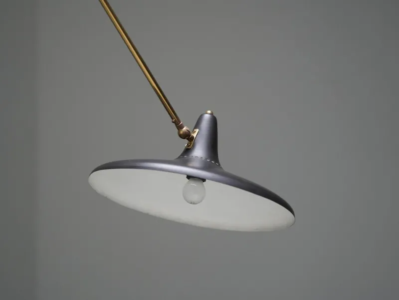 Clearance Pamono Brass and Black Metal No 3030 Wall Light from Stilnovo, Italy, 1950s